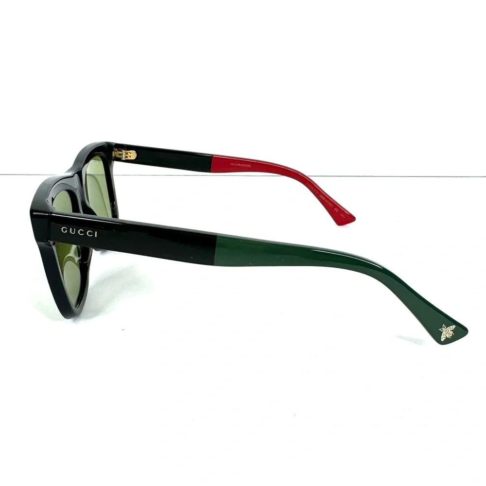 GUCCI Square Sunglasses NEW Black Red Green GG0158S 004 54 Made In Italy - Picture 7 of 16